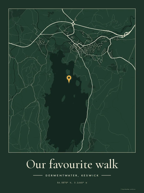 Example map print: Our favourite walk