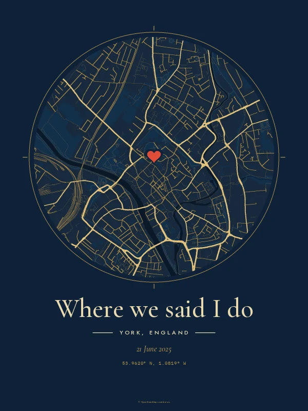 Example map print: Where we said I do